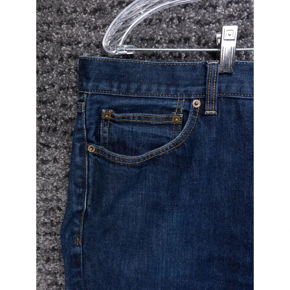 J Crew Jeans Mens 36x34 (Tag 34x34) Blue Urban Slim Cotton Distressed Denim City
